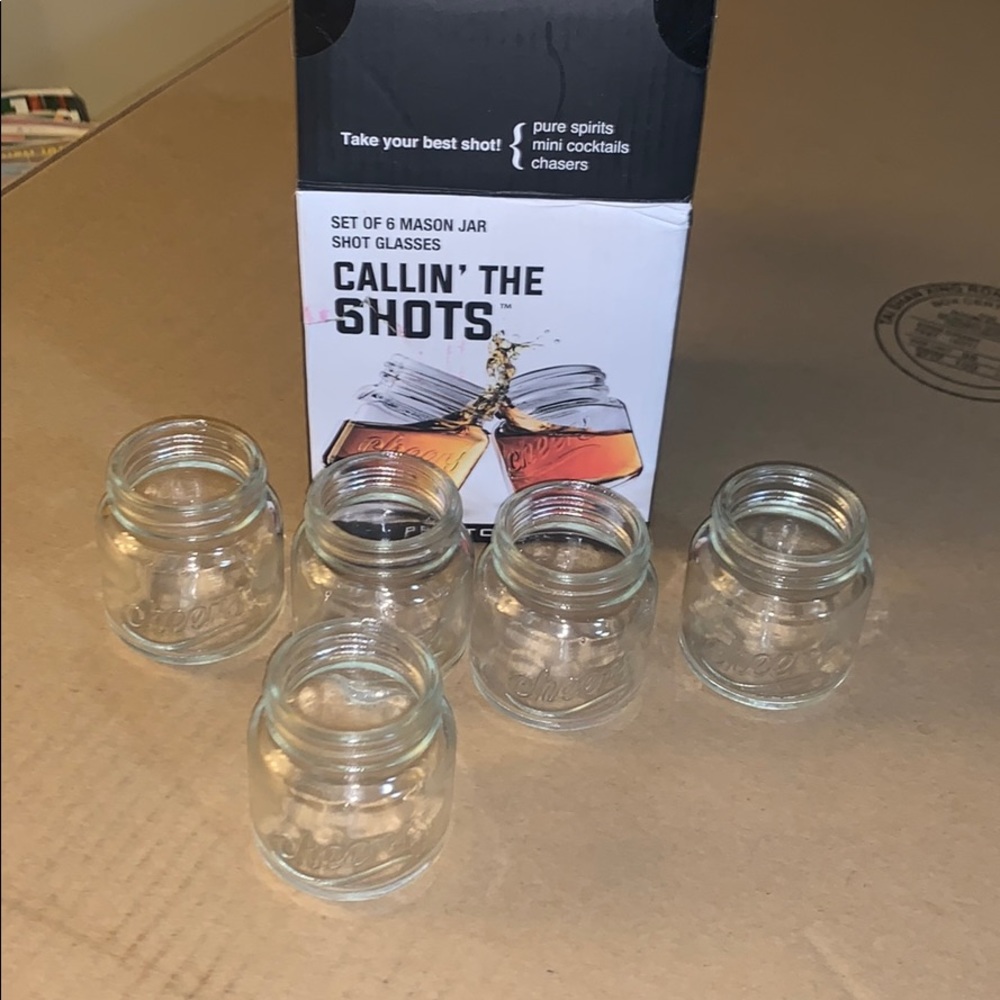 Set of 5 Mason Jar shot glasses